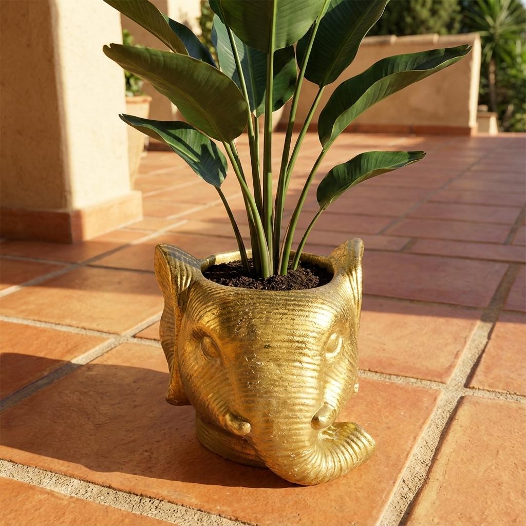 Planter Olifant D11/12x10cm - Goud - D11/12x10cm