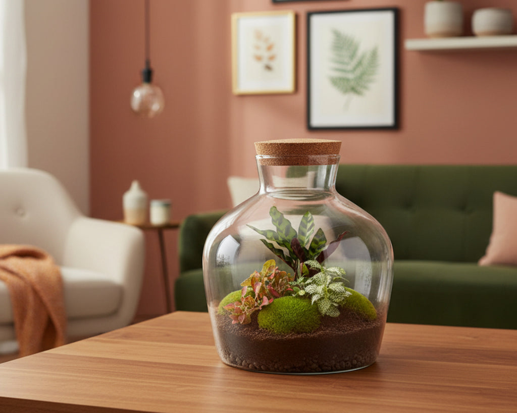 DIY Planten terrarium met licht - Fat Joe Red - Ø 29 cm ↑ 30 cm - No Tools