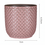 Mini pot relief roze 7cm hoog