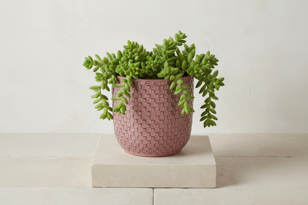 Mini pot relief roze 7cm hoog