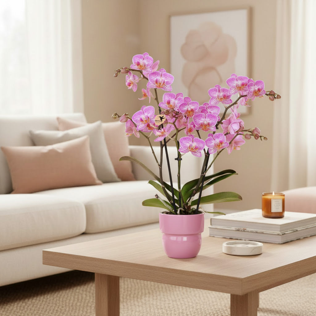 Roze phalaenopsis orchidee potmaat Ø9cm | Switzerland | bloeiende kamerplant - vers van de kweker