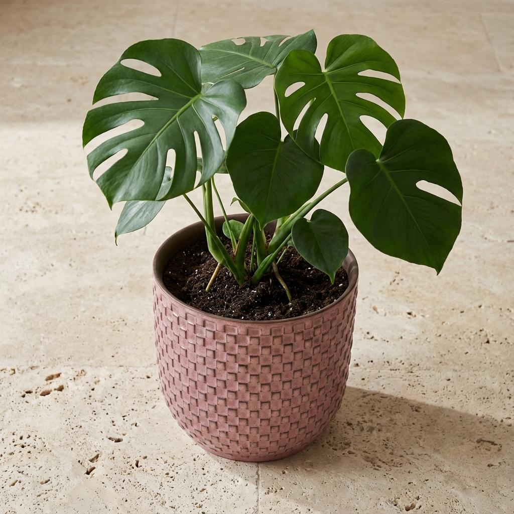 Mini pot relief roze 7cm hoog