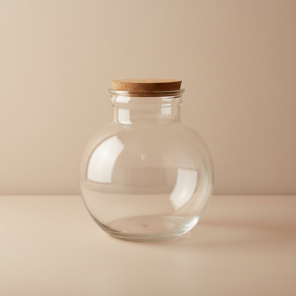 Terrarium fles (met) verlichting - Teddy - Ø 25 cm ↑ 26,5 cm - Zonder LED-kurk