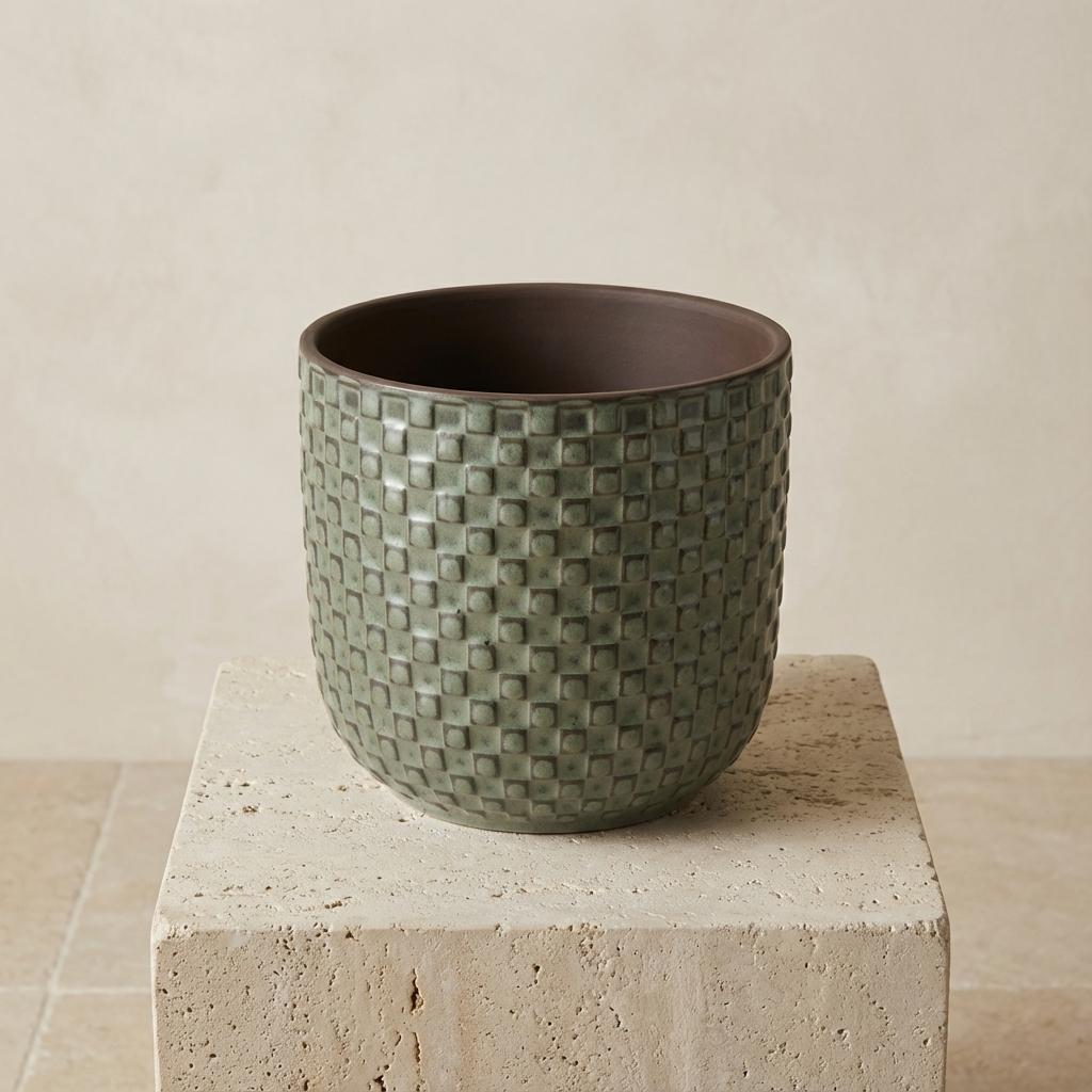 Mini pot relief groen 7 cm hoog!