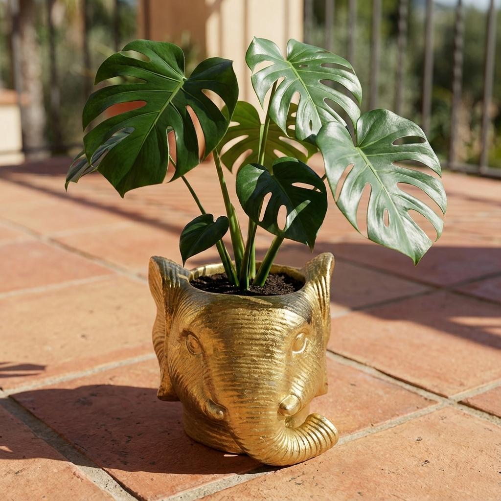 Planter Olifant D11/12x10cm - Goud - D11/12x10cm