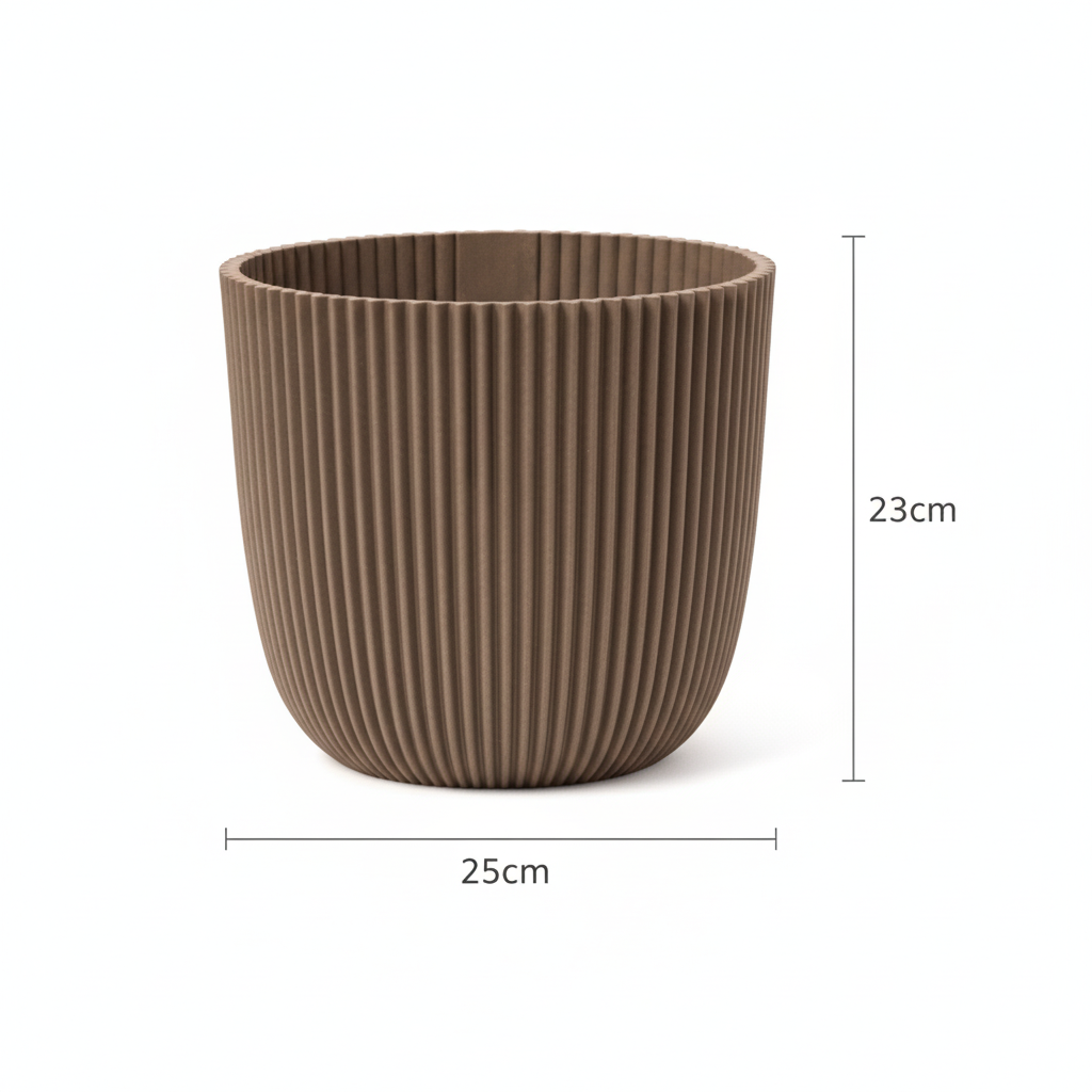 Capi Pot Nature Groove Made With Warm Taupe  - D25cm