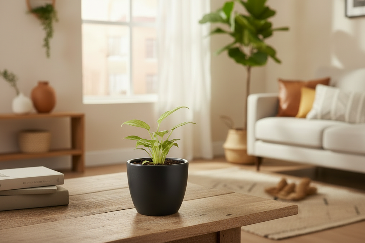 Pot Boule Antraciet mat - D7.5 H6 cm