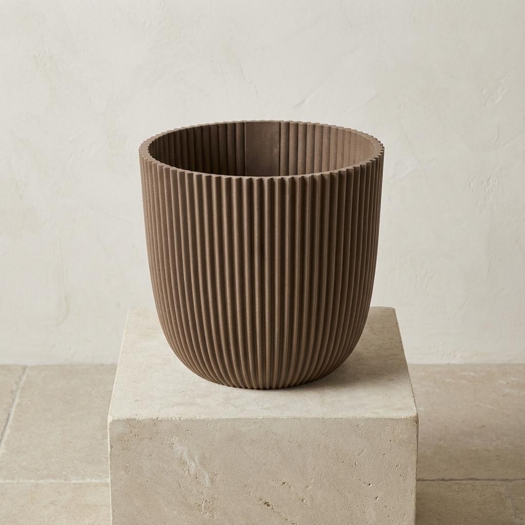Capi Pot Nature Groove Made With Warm Taupe  - D17cm