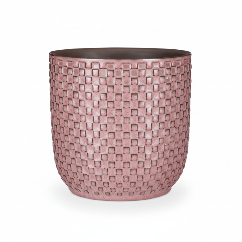 Mini pot relief roze 7cm hoog