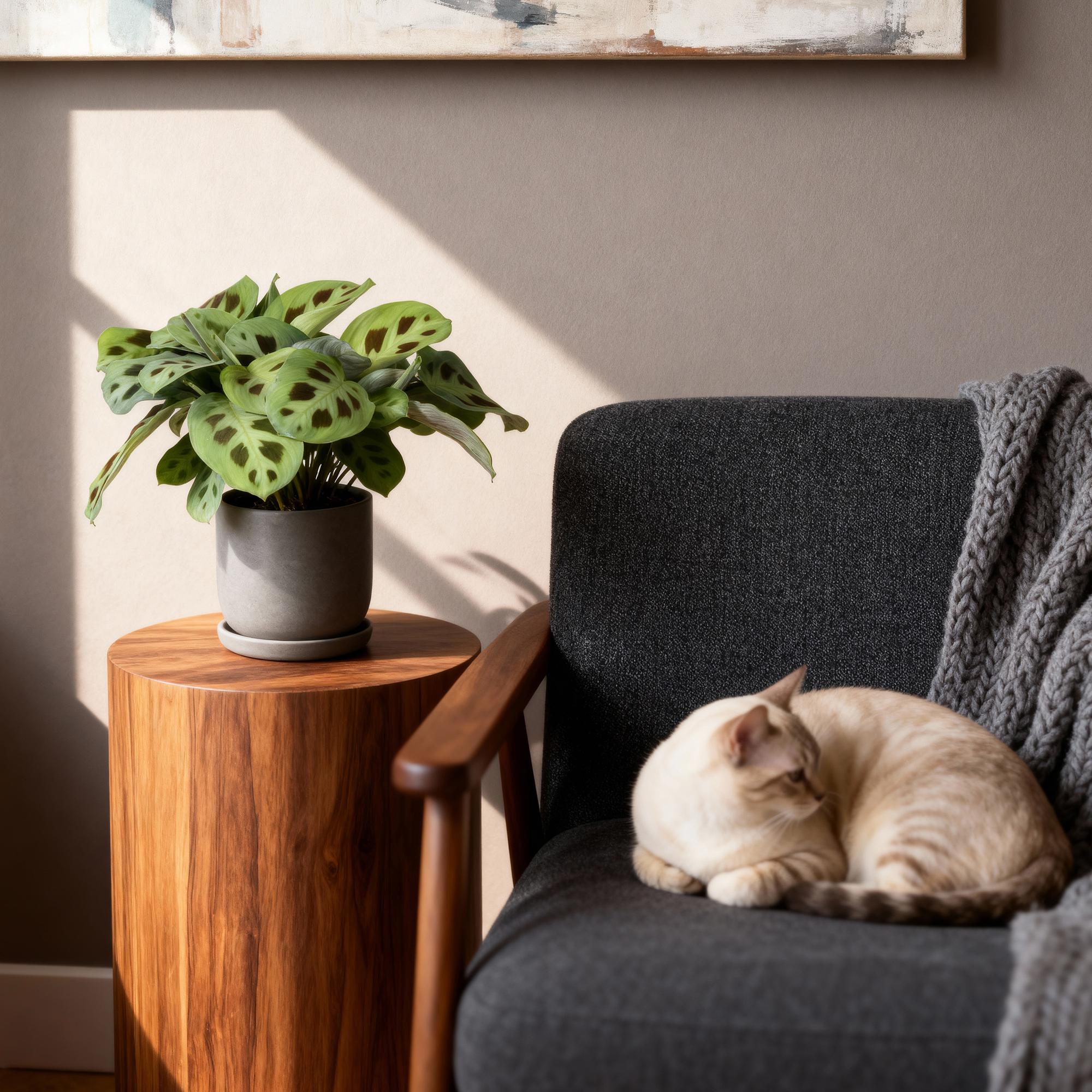 Kamerplant 2 STUKS- Maranta Fascinator Kerchoveana - Gebedsplant - Huisdiervriendelijk - Groen - 2 Planten - Pot 12cm - Hoogte 30-35cm