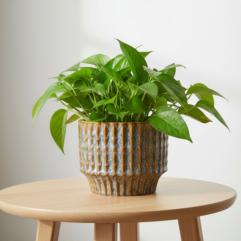 Pot Echo Rustic blauw/bruin - D10.8 H9 cm