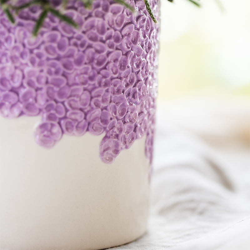 Paarse Vienna orchidee + Bloom sierpot paars – potmaat Ø9cm | bloeiende kamerplant – vers van de kweker