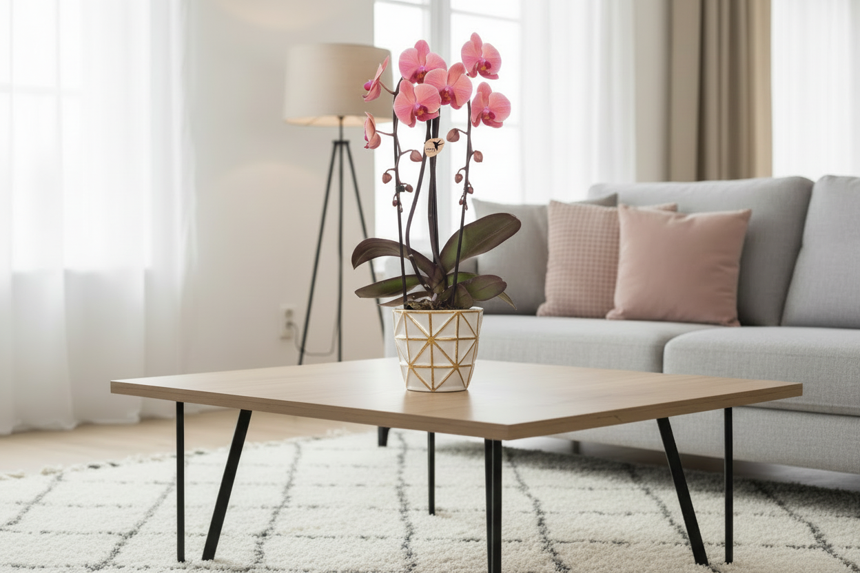 Zalmroze orchidee potmaat Ø12cm | Narbonne | bloeiende kamerplant - vers van de kweker
