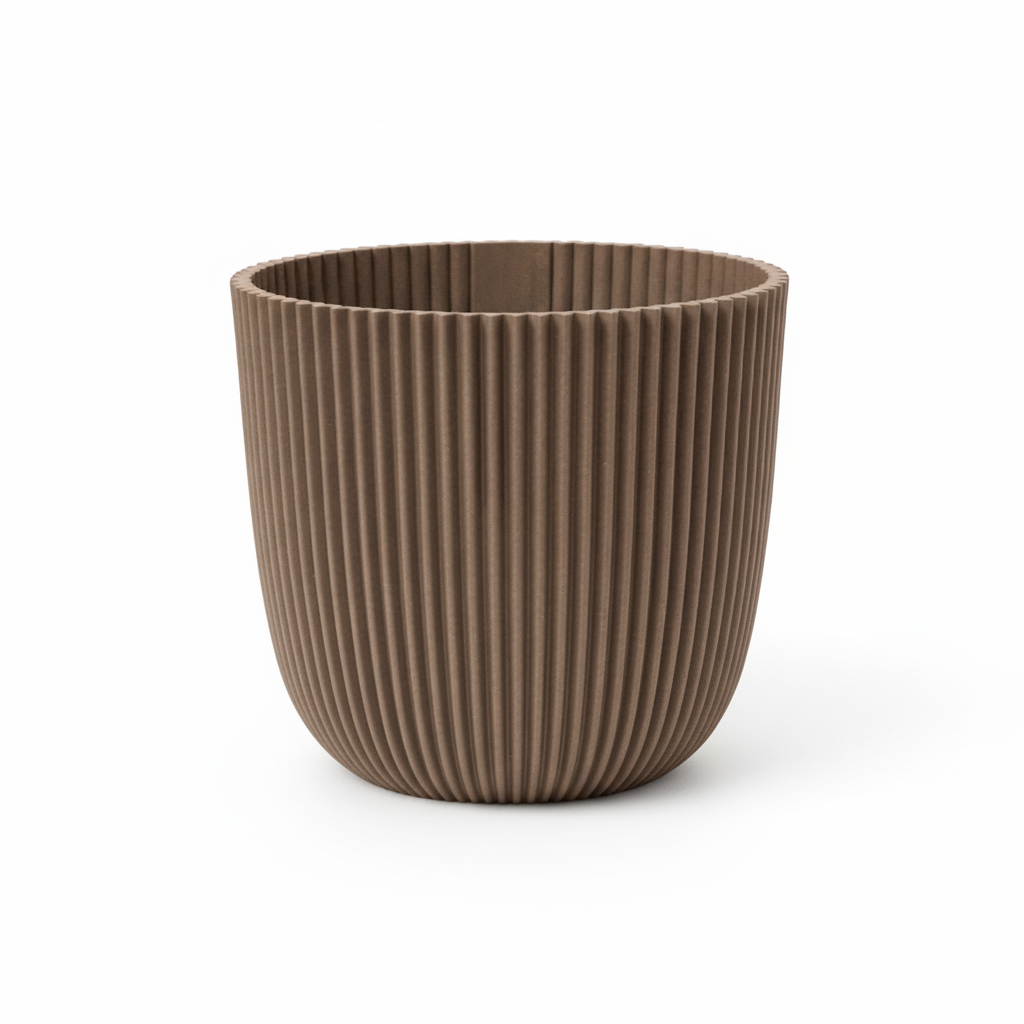 Capi Pot Nature Groove Made With Warm Taupe  - D22cm