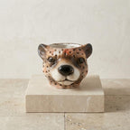 Planter Luipaard D12x9,5cm - Bruin - D12x9,5cm