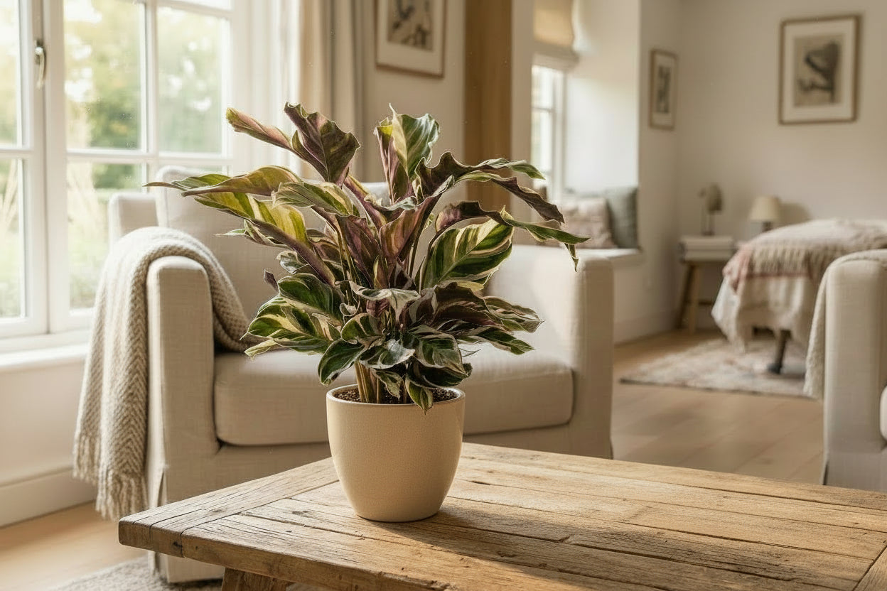 Calathea Fushion White - Ø 14 cm - Hoogte: 35 - 40 cm