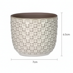 Mini pot relief wit 7cm hoog