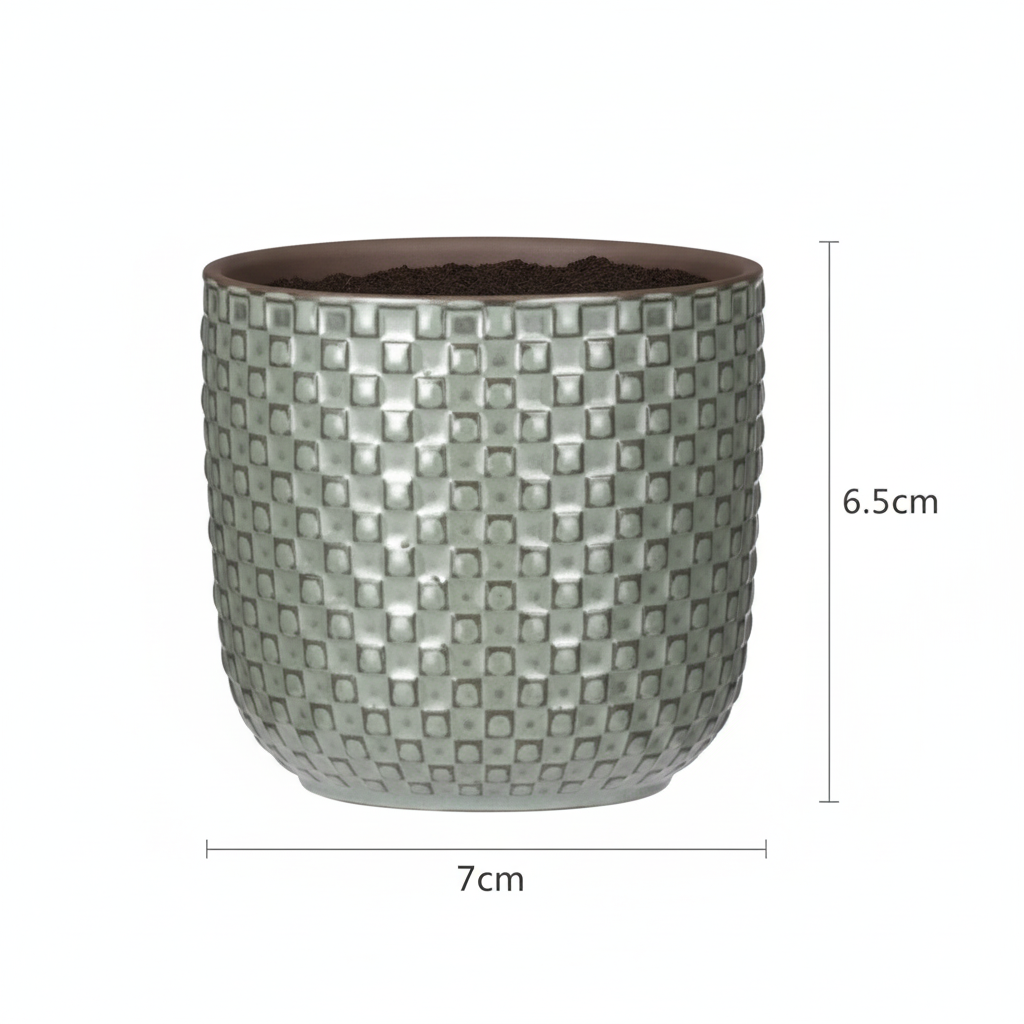 Mini pot relief groen 7 cm hoog!