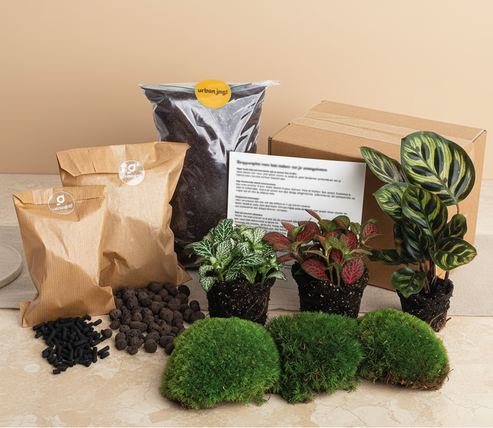 Planten terrarium navulling & startpakket - Calathea Makoyana - Package 2