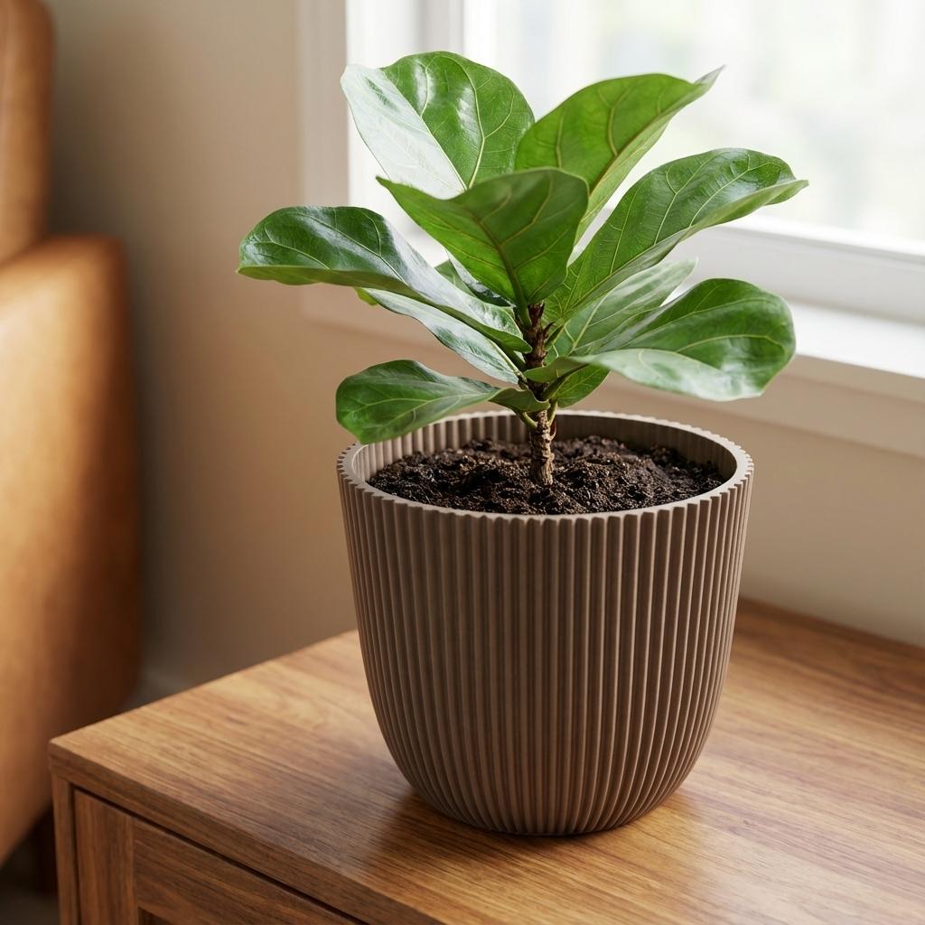 Capi Pot Nature Groove Made With Warm Taupe  - D17cm