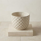 Mini pot relief wit 7cm hoog