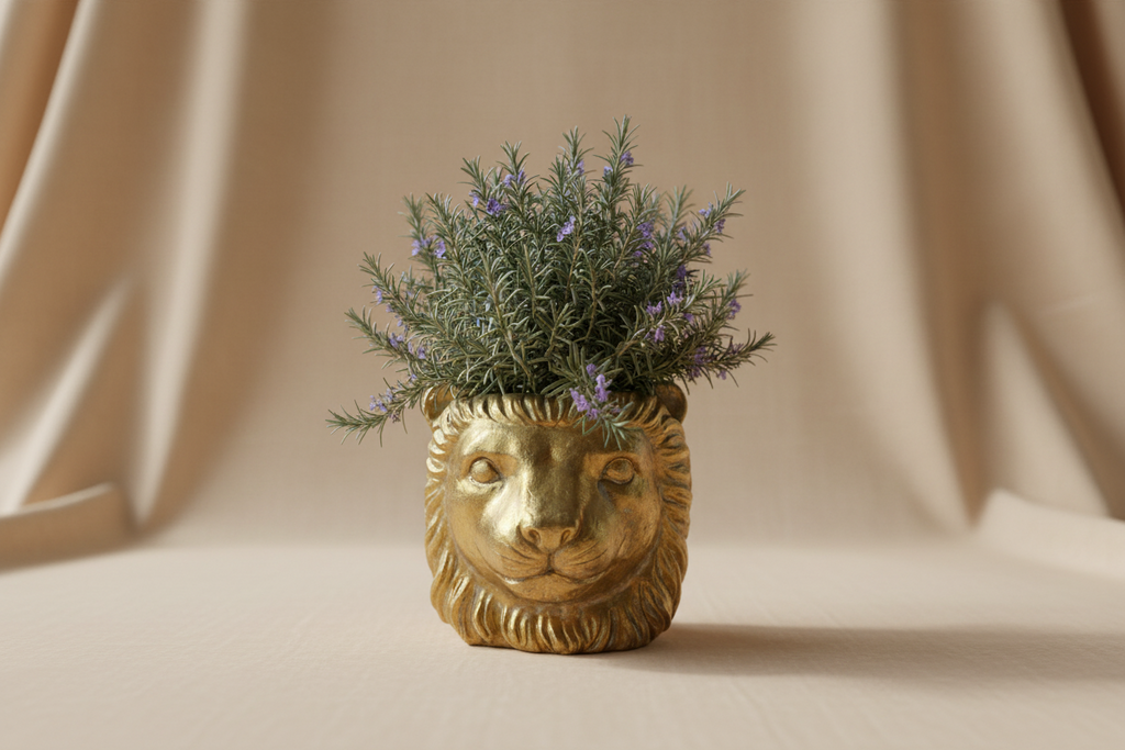 Planter Leeuw D11/13x10cm - Goud - D11/13x10cm