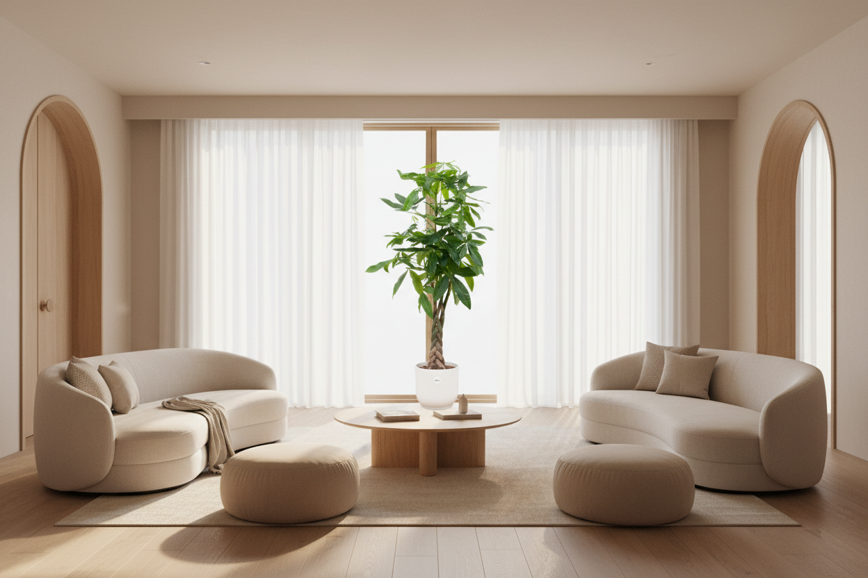 Combi deal - Pachira Aquatica inclusief elho Vibes Fold Round wit Ø30 - 160 cm