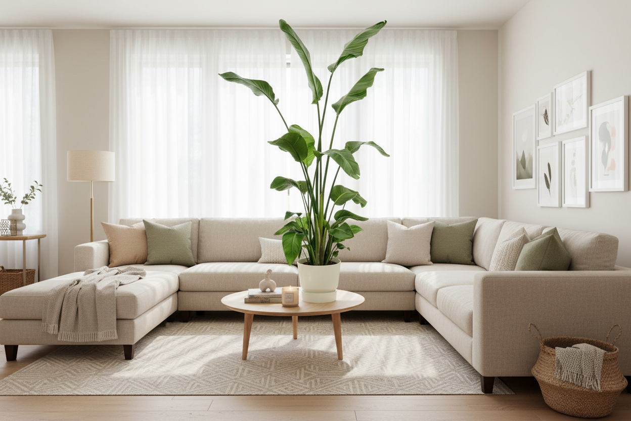 Strelitzia Nicolai inclusief elho Greenville Round wit - 170 cm - Ø30