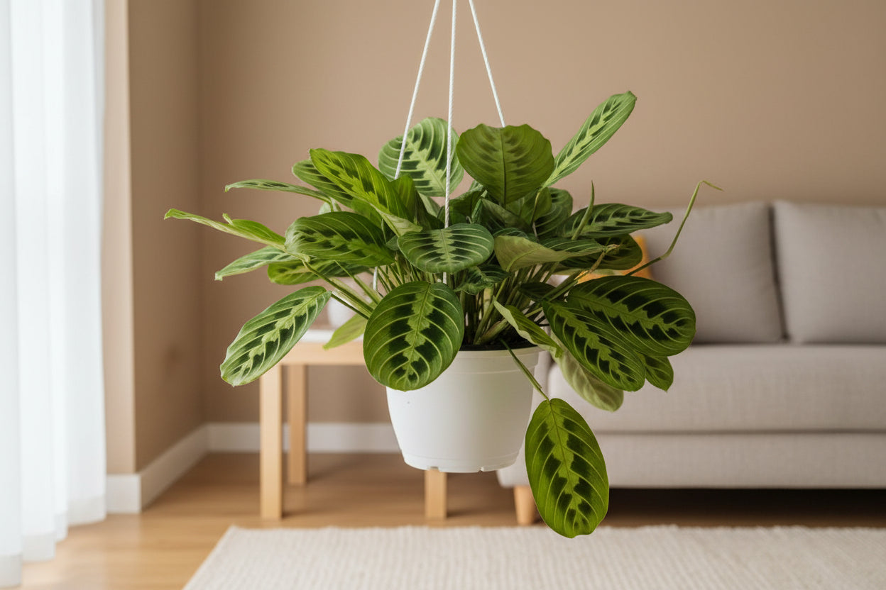 Maranta Leuconeura 'Fascinator' Lemon Lime Hangpot - Ø15cm - ↕40cm