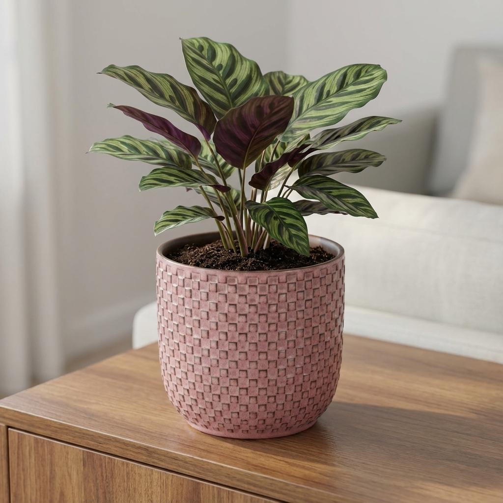 Mini pot relief roze 7cm hoog