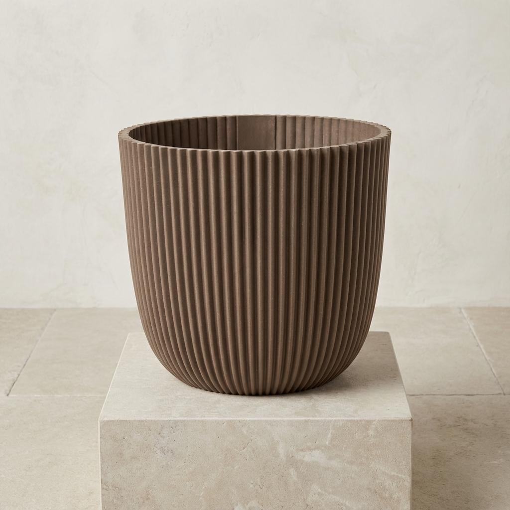 Capi Pot Nature Groove Made With Warm Taupe  - D22cm