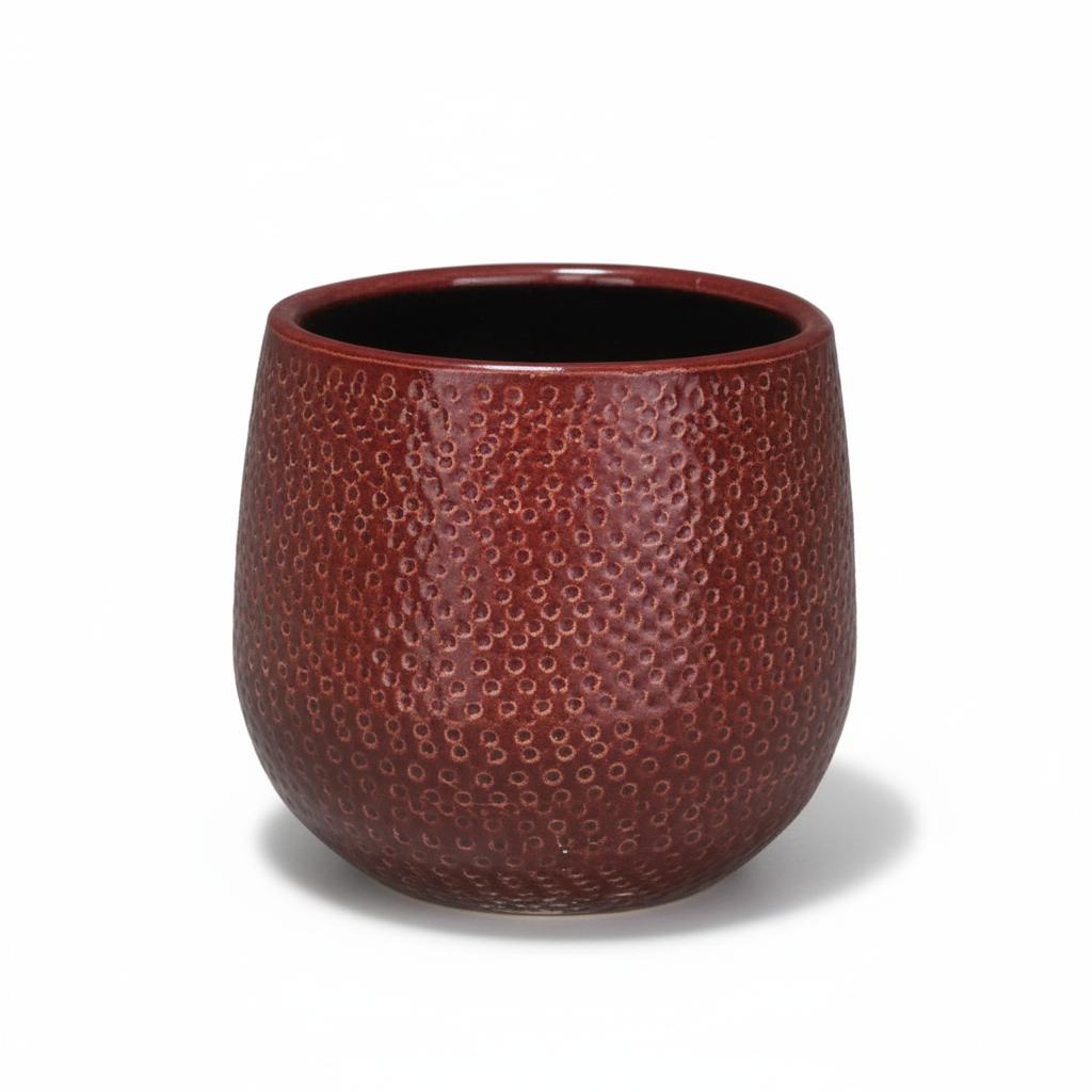 Pot Gabriel rond bordeaux D14